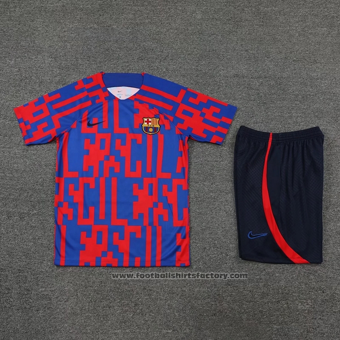 Tracksuit Barcelona Short Sleeve 2022-2023 Red and Blue - Shorts